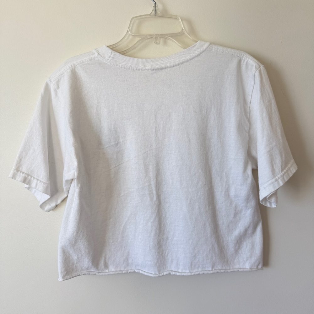 Cabo San Lucas Mexico White Embroidered Cropped T-shirt Shirt Top - Picture 7 of 9